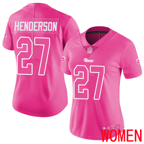 Los Angeles Rams Limited Pink Women Darrell Henderson Jersey NFL Football #27 Rush Fashion->women nfl jersey->Women Jersey